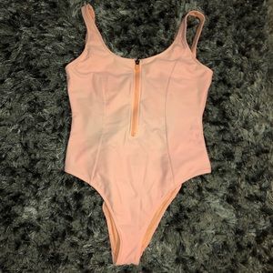 Neon pink one piece bikini